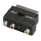 Erard - Adaptateur Péritel M / 3 RCA F + S-VHS F - commutation IN / OUT - nickel