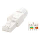 Erard - Prise RJ45 CAT6A PVC blanc pour câble 24 à 22AWG - Montage sans outil