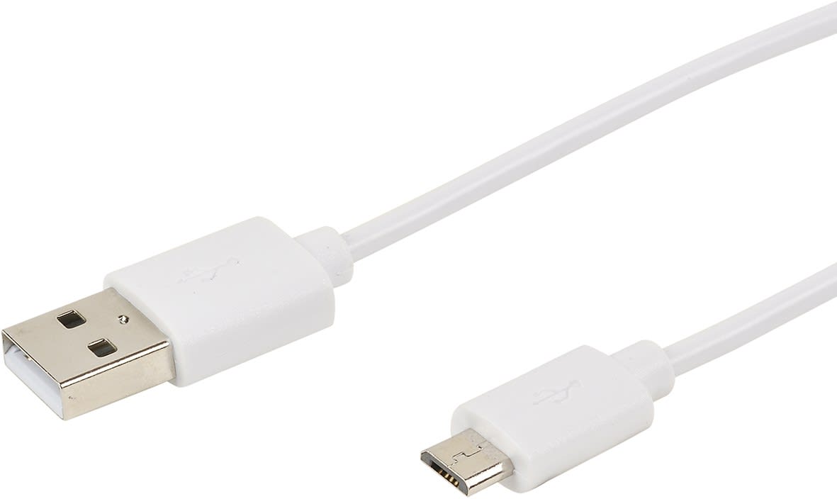 Erard - Cordon USB 2.0 - micro USB M / A M - 2.4A - 480 mbps - blanc - 1m