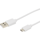 Erard - Cordon USB 2.0 - micro USB M / A M - 2.4A - 480 mbps - blanc - 1m