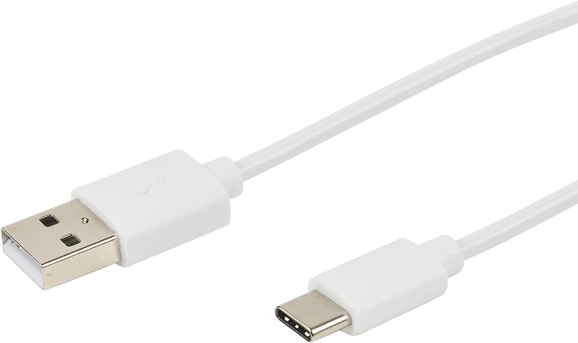 Erard - Cordon USB 2.0 - A M / C M - 3A - 480 mbps - blanc - 2m