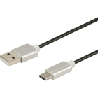 Erard - Cordon USB 2.0 -A M / C M - 3A - 480 mbps - prises alu - 1m