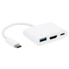 Erard - Convertisseur USB 3.2 gen 1 - C M vers HDMI+USB C+USB A F - plug & play - 15cm