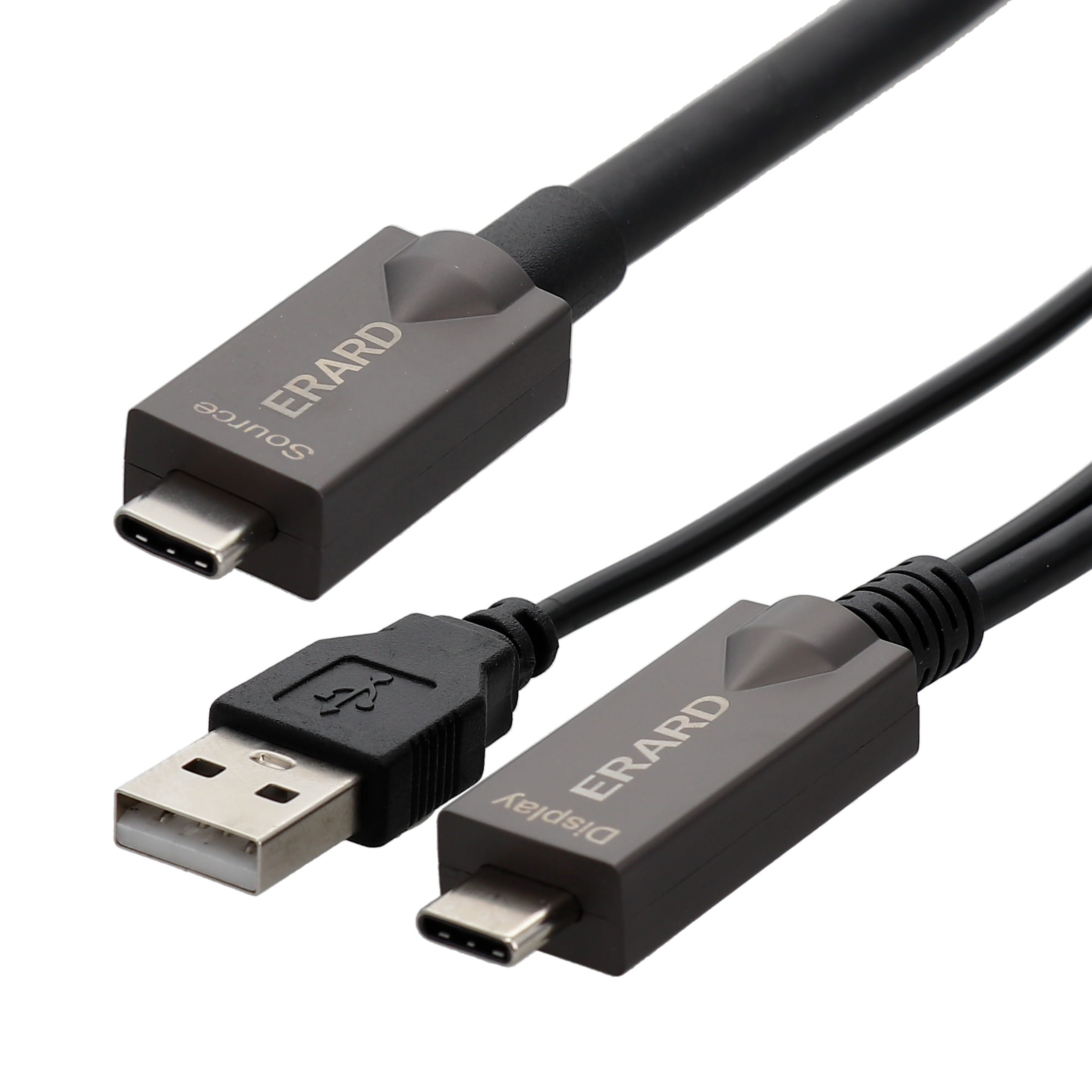 Erard - Cordon AOC - USB C M/M - data + vidéo - 8K/60ips - prises métal - OR - 30 m