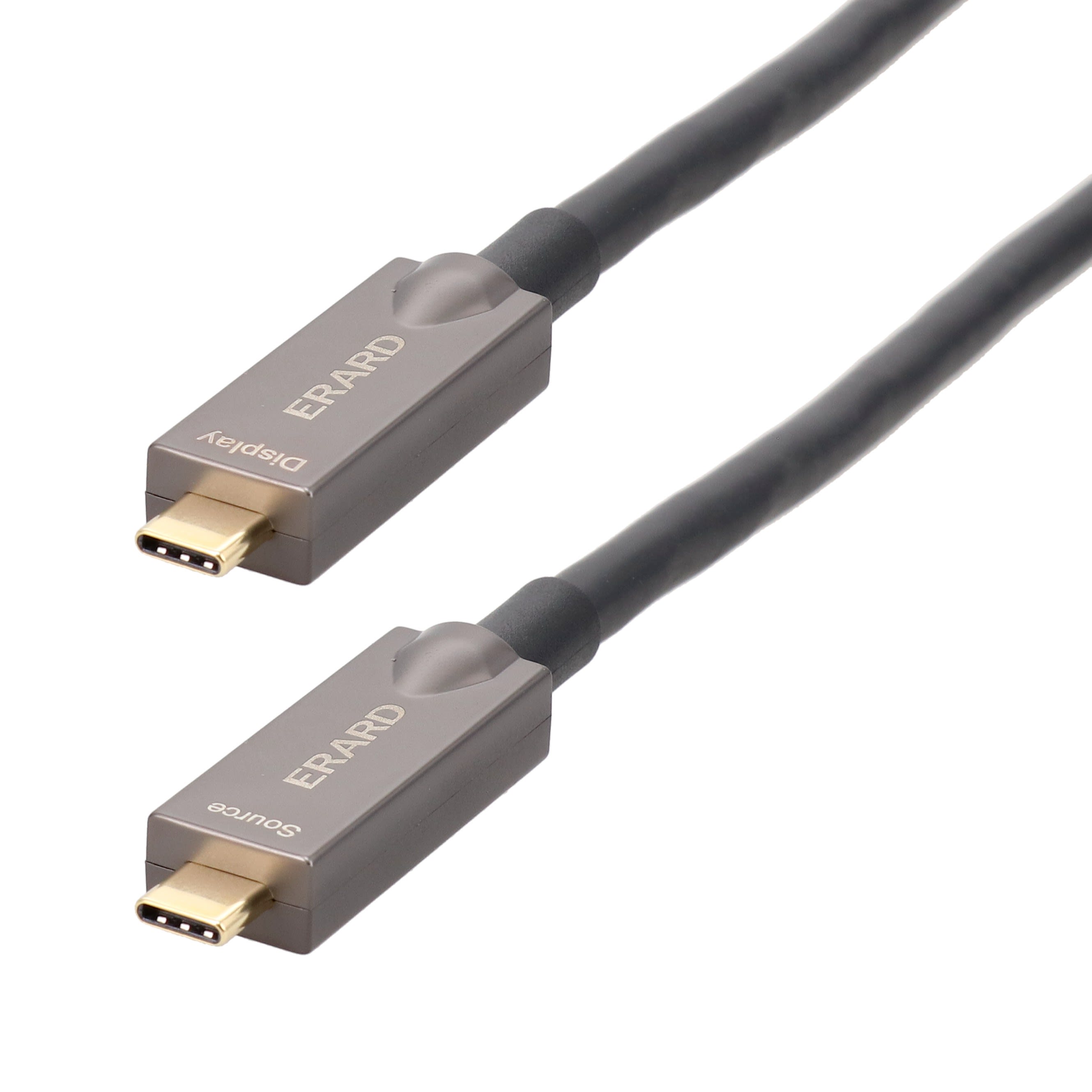 Erard - Cordon AOC - USB C M/M -  Full Function - 8K/60ips - prises métal - OR - 15 m