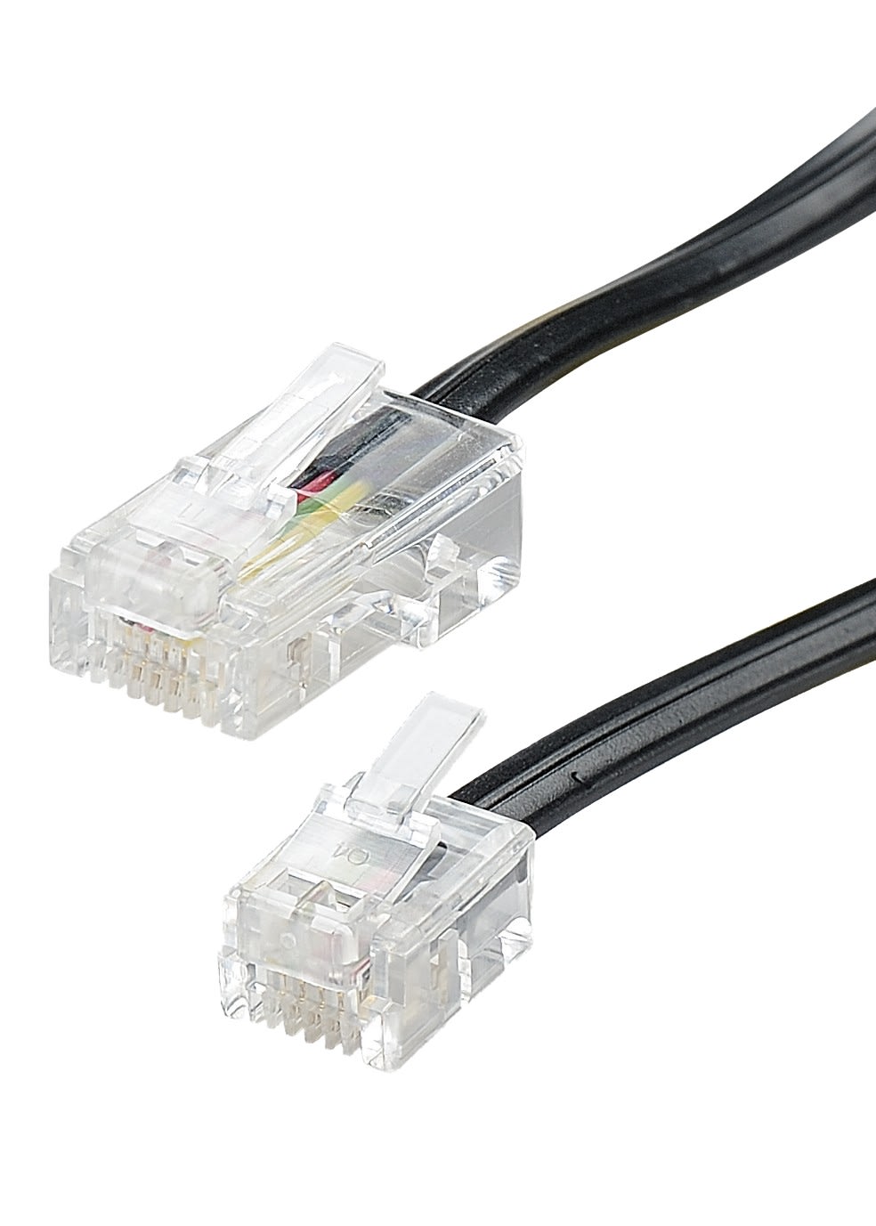 Erard - Cordon RJ11 Mâle / RJ45 Mâle 2m - haut-débit ADSL - gaine pvc plate noire
