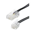 Erard - Cordon RJ11 Mâle / RJ45 Mâle 2m - haut-débit ADSL - gaine pvc plate noire