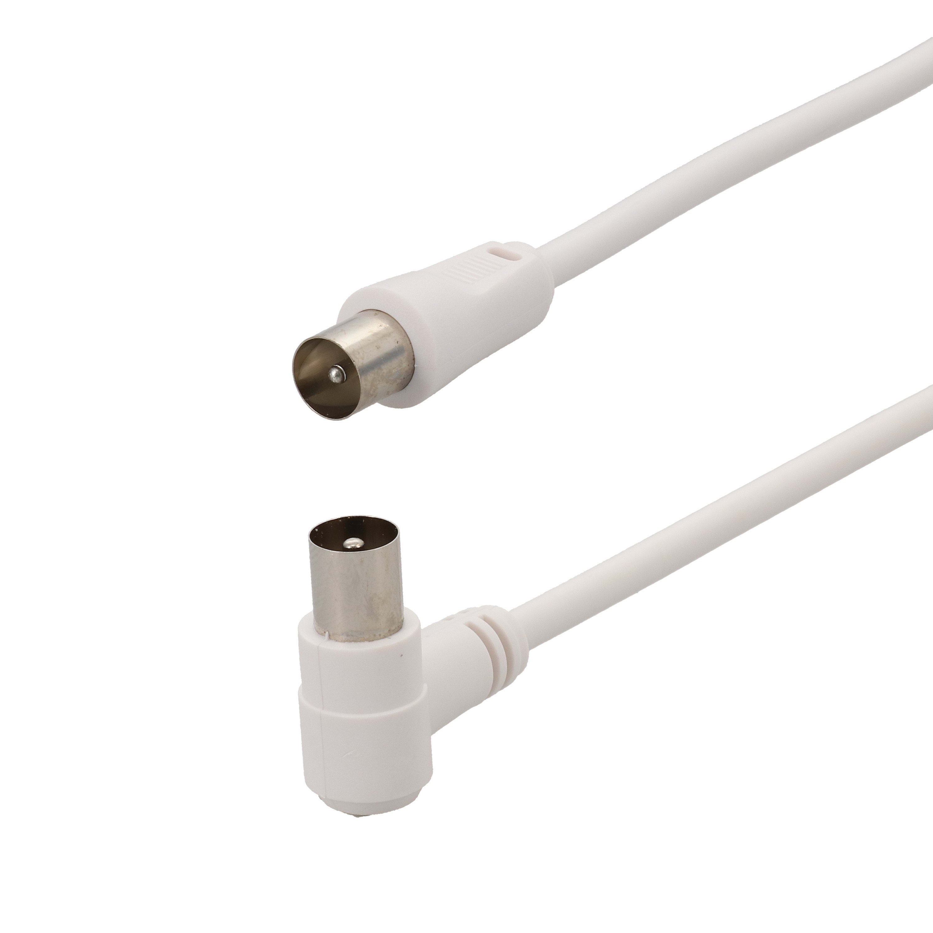 Erard - Cordon TV 9.52 mm M droit /  TV 9.52 mm M coudé à 90° - nickel -2m