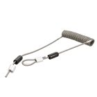 Erard - câble anti-vol spiralé avec accessoires de fixation - 1m50