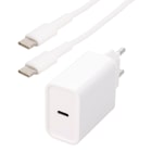 Erard - KIT chargeur mural USB C 30 W+ cordon USB C M/M - blanc -1m