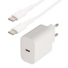 Erard - KIT chargeur mural USB C 18 W+ cordon USB C M/M - blanc - 1m