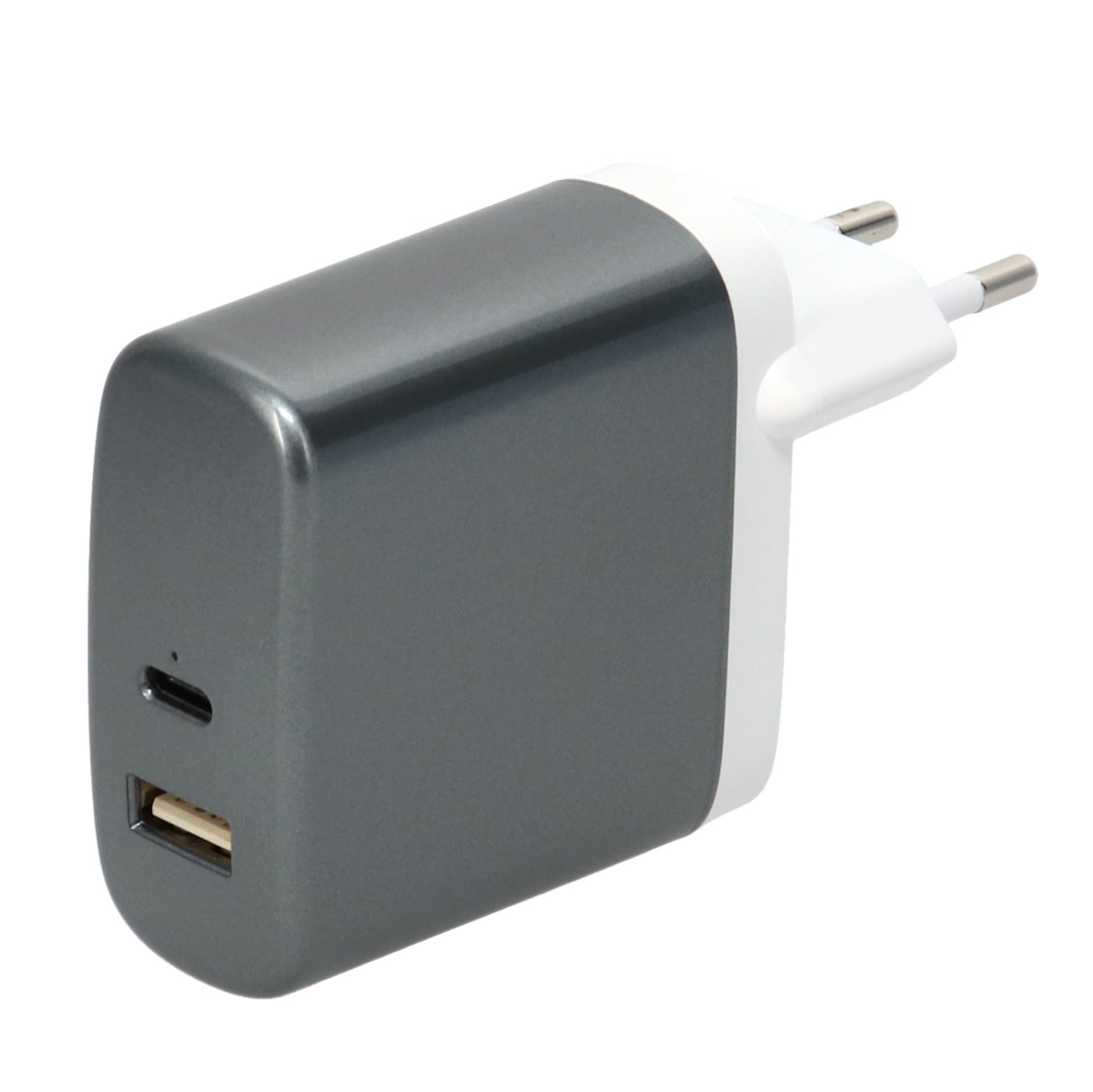 Erard - Chargeur 2 USB A/C F sur secteur 230V - 12V/5A + 12V/1.5A - 18W - blanc/gris