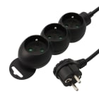 Erard - Bloc multiprises - 3 prises x (2 P + T) - 3 x 1mm² - 16A - 3680W - noir - 1m80