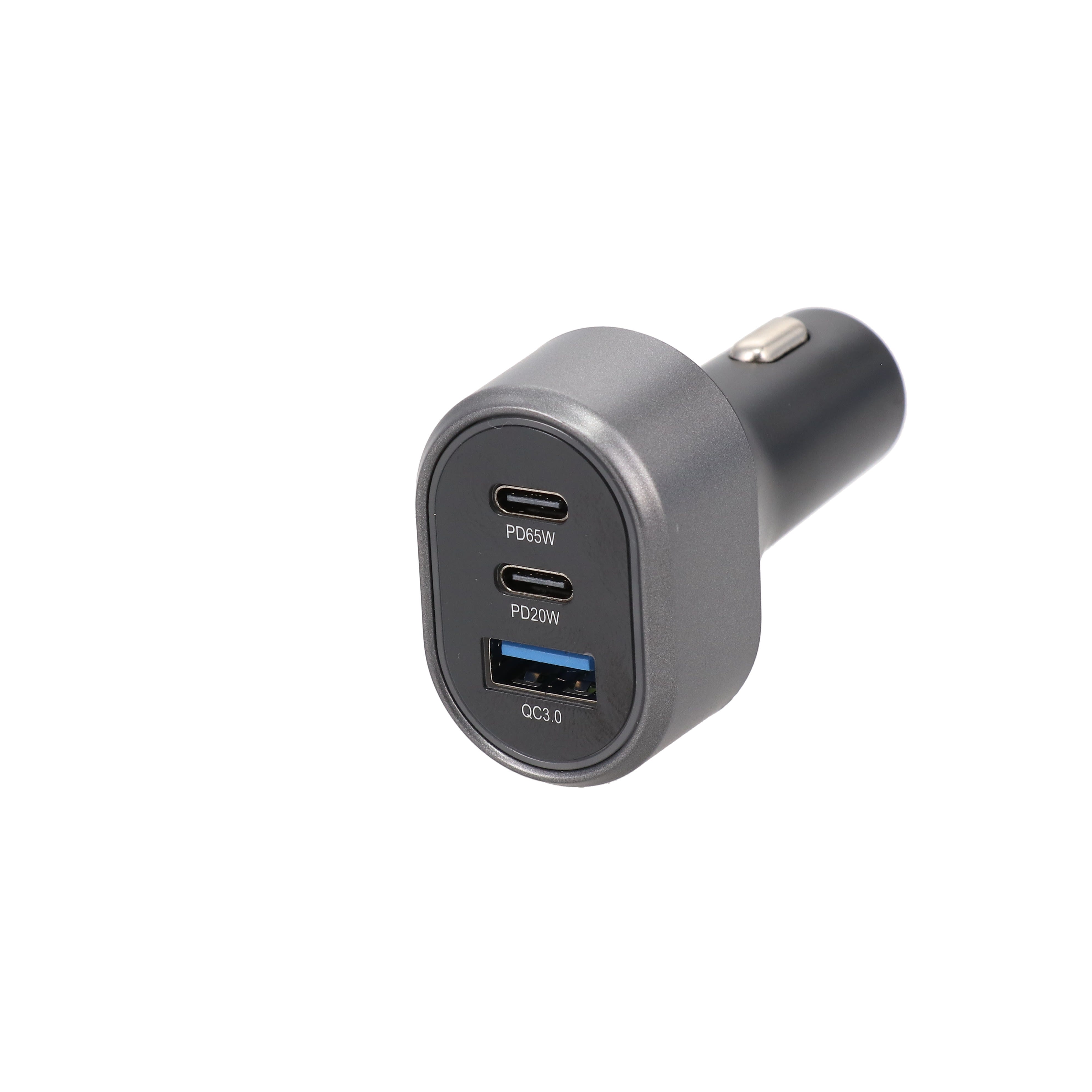 Erard - Chargeur Allume cigare  2 USB C (PD65W+ PD20W) +1 USB A (18W)