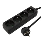 Erard - Bloc multiprises - 4 prises x (2 P + T) - 3 x 1mm² - 16A - 3680W - noir - 1m50