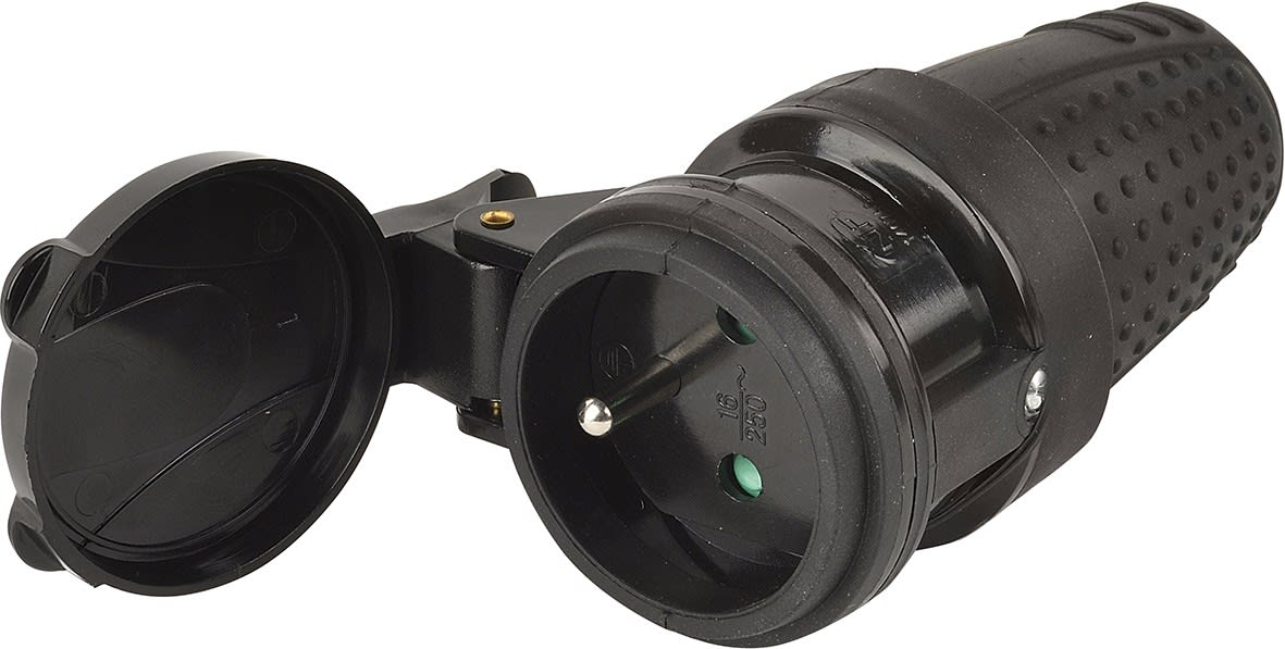 Erard - Prise électrique 230V (2 P+T) F - 16A - IP44 - NF - noire - à monter
