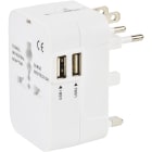 Erard - Adaptateur universel + charge USB (5V/2.4A) - UE/GB/USA - 230V/6A - smart charge