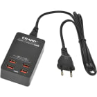 Erard - Chargeur 4 USB A F sur secteur 230V - 5V/2.4A - smart charge - noir - 1m20