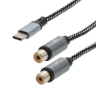Erard - Cordon USB C M / 2 RCA F - 0m15 - connecteurs RCA plaqués or