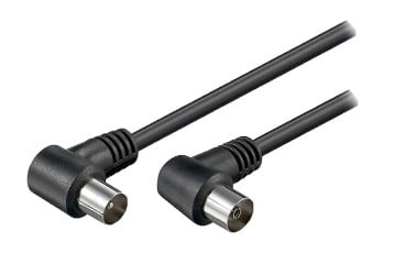 Erard - Cordon coudé TV9.5 mâle / femell - noir - 1.5m