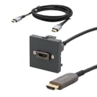Erard - Kit plastron anthracite AOC HDMI A F/M - 8K - 15 m + Cordon M/M 8K certifié
