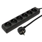 Erard - Bloc multiprises - 6 prises x (2 P + T) - 3 x 1mm² - 16A - 3680W - noir - 1m50