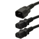 Erard - Cordon d'alimentation - 1 fiche C14 M / 2 prises C13 F - 0m65