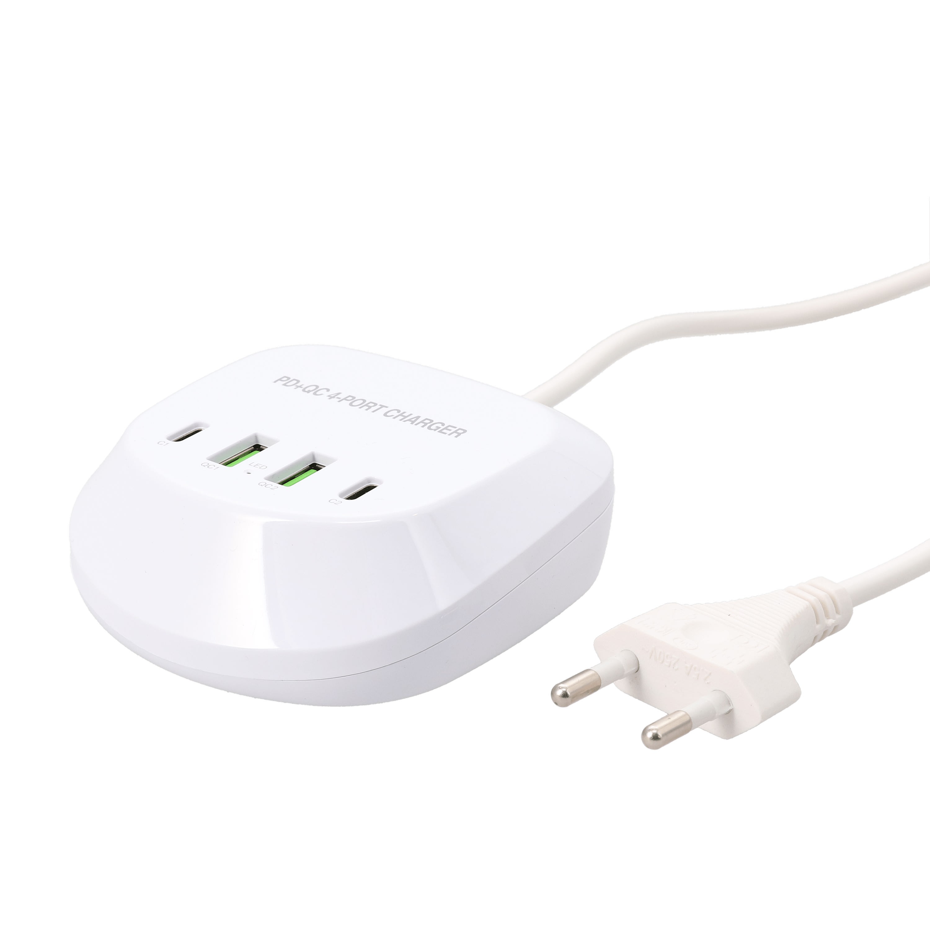 Erard - Chargeur 2 USB A + 2 USB C - 40 W- couleur blanc brillant