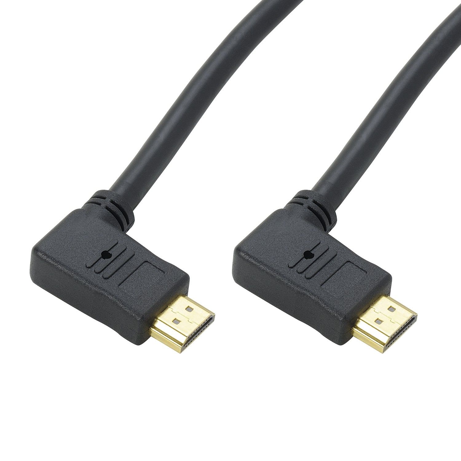 Erard - Cordon HDMI A M/M coudé latéral à 90° - 3m - 4K/60ips HDR 4:4:4 - 18 gbps - OR