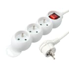 Erard - Bloc multiprises 1m - 3 prises x (2 P+T) - 3x1mm² - 16A + interrupteur - blanc