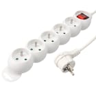 Erard - Bloc multiprises 1m - 5 prises x (2 P+T) - 3x1mm² - 16A + interrupteur - blanc