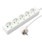 Erard - Bloc multiprises 1m - 5 prises x (2 P + T) - 3 x 1mm² - 16A - 3680W - blanc