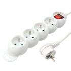 Erard - Bloc multiprises 1m - 4 prises x (2 P+T) - 3x1mm² - 16A + interrupteur - blanc