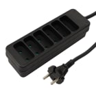 Erard - Bloc multiprises 1m - 6 prises x (2 P) - 2 x 0,75mm² - 6A - 1380W - noir