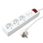 Erard - Bloc multiprises 1m - 3 x (2 P+T) + para-surtenseur + interrupteur - blanc