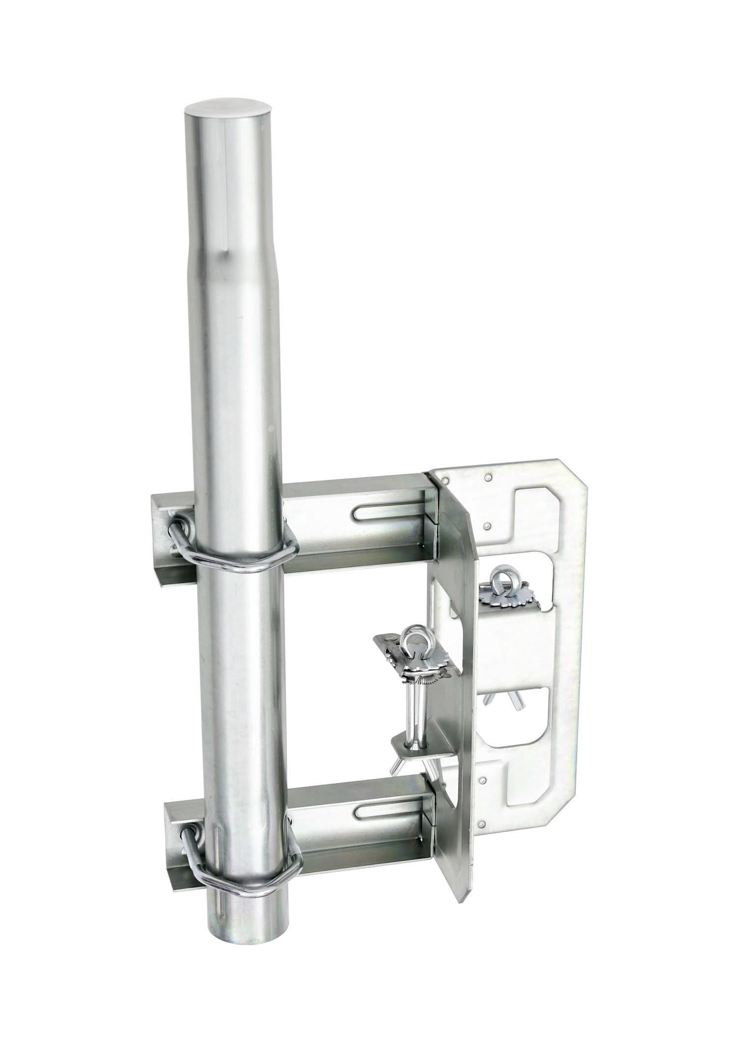 Erard - Fixation cheminée simple, à étrier, pour mâts de Ø 30 à 50 mm - Galvanisée