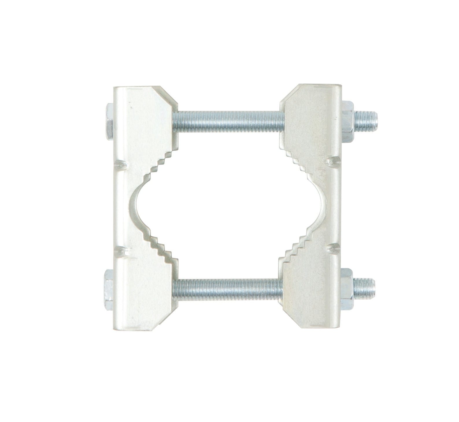 Erard - Mâchoires + vis et écrous, pour mât Ø 25 à 50 mm - Zinc bleu