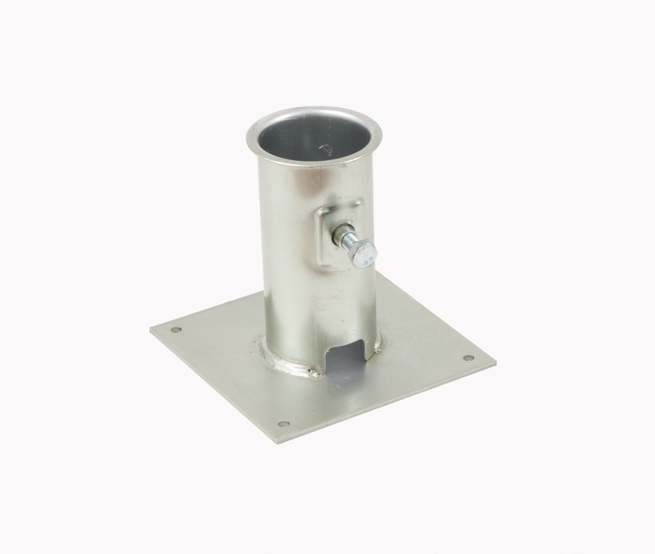 Erard - Plaque de base acier, pour grenier et terrasse, pour mât maxi Ø 50mm - Zinc bleu