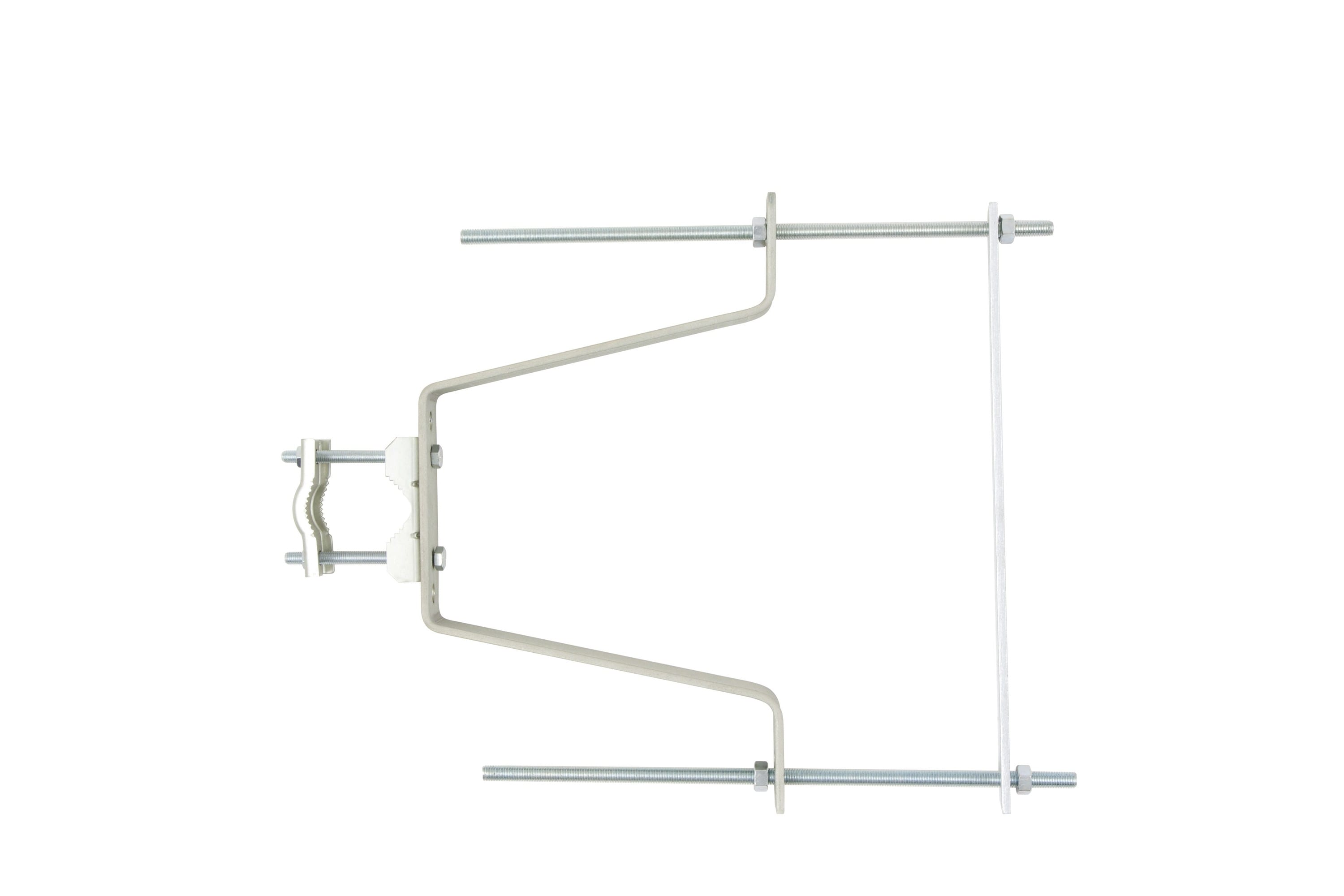 Erard - 1 Paire fixations murales pour mâts, avec contreplaque déport 22 cm - Zinc bleu