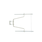 Erard - 1 Paire fixations murales pour mâts, avec contreplaque déport 22 cm - Zinc bleu
