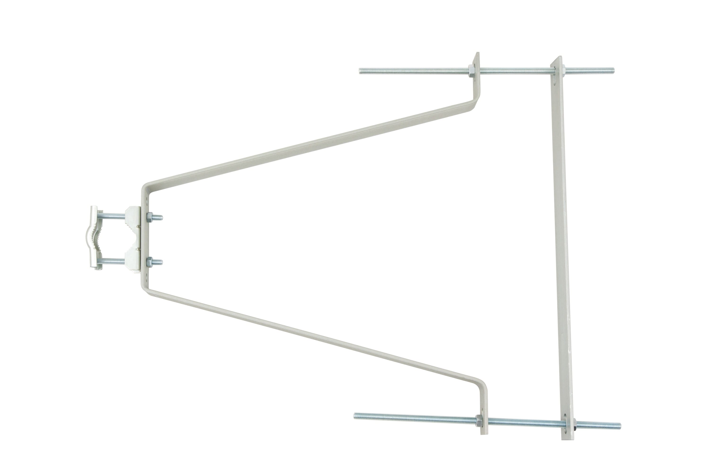 Erard - 1 Paire fixations murales pour mâts, avec contreplaque déport 55 cm - Zinc bleu