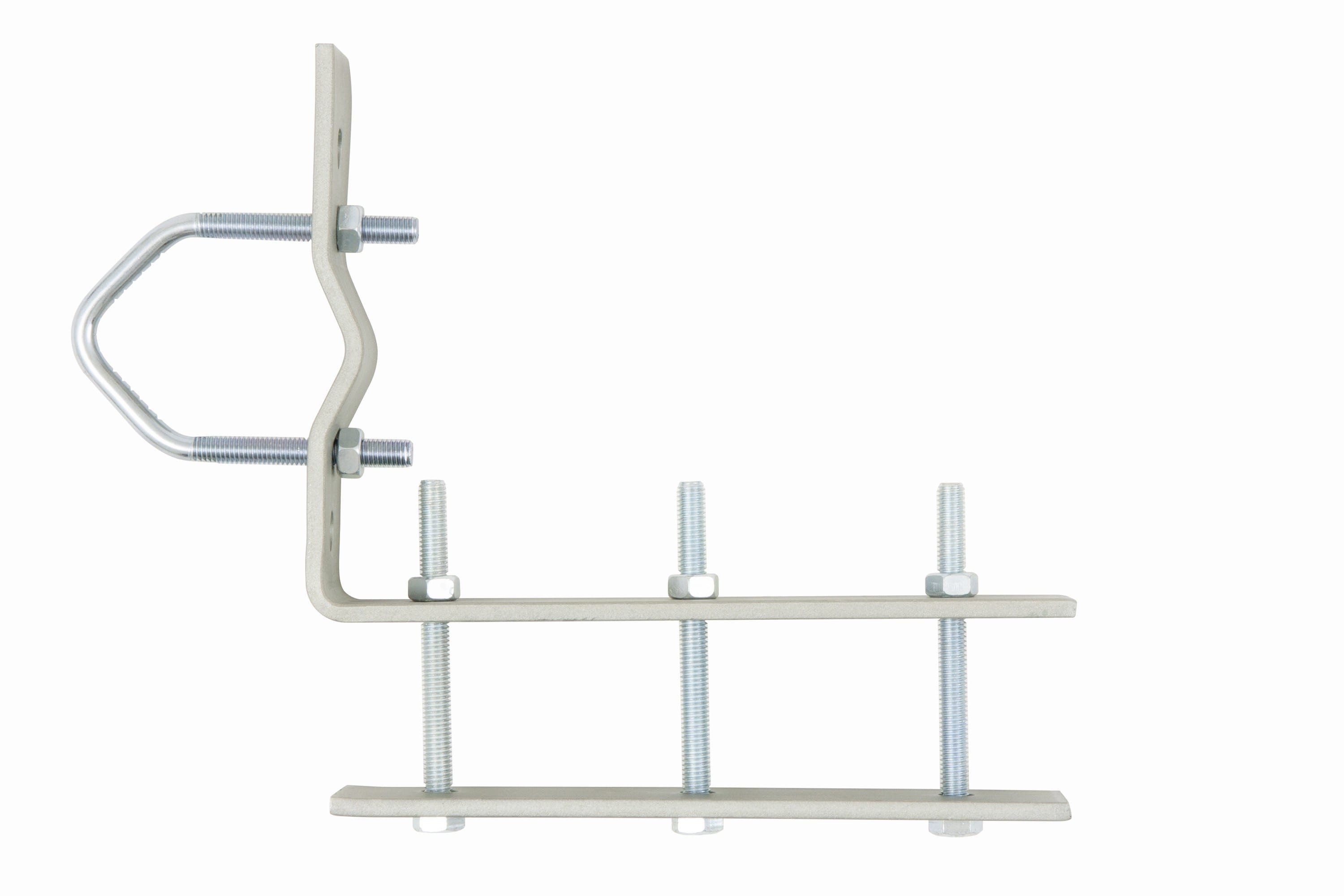 Erard - 1 Paire de fixation balcon pour mâts Ø 25 à 50 mm, acier de 45x5 mm - Zinc bleu