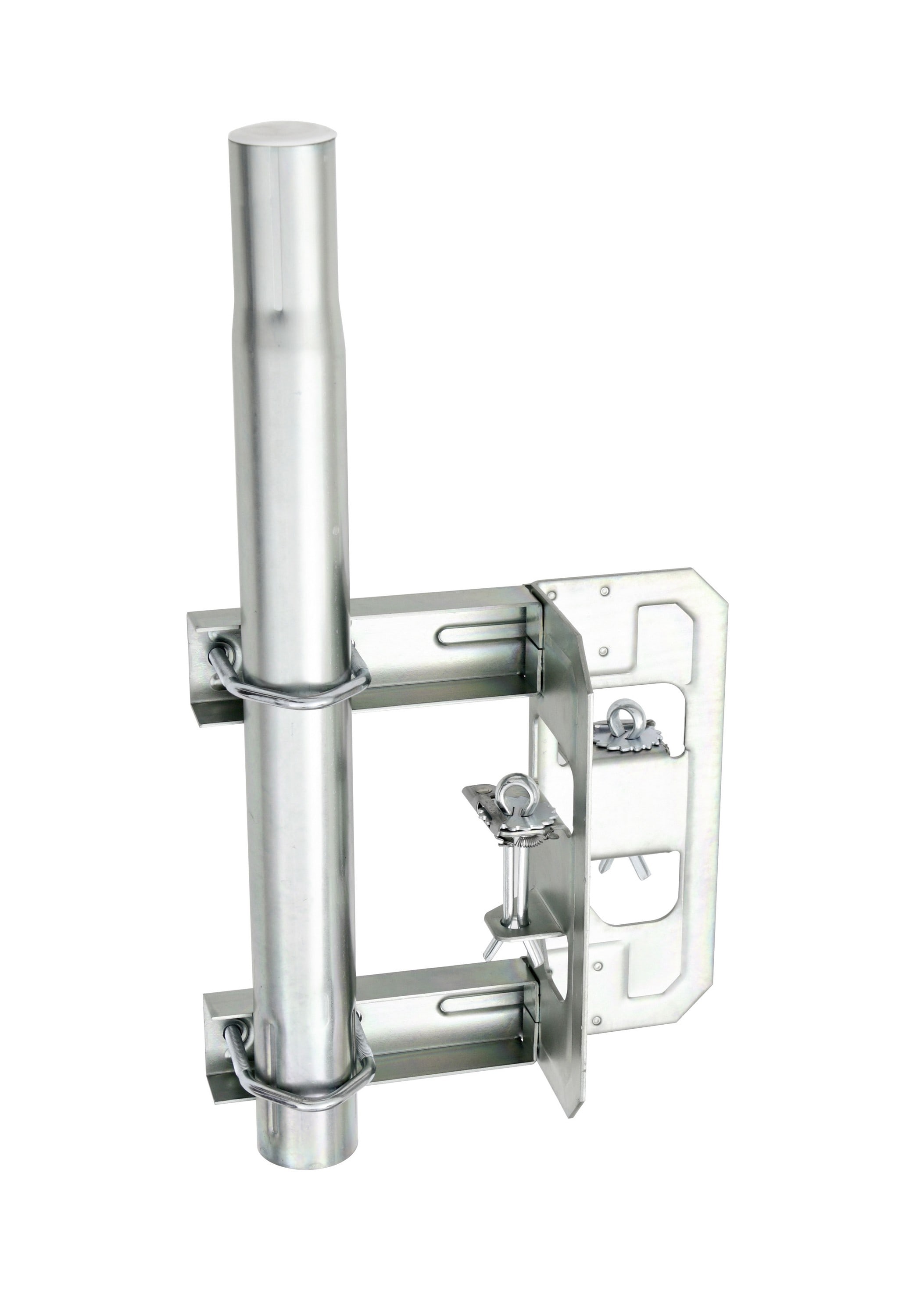 Erard - Fixation cheminée simple, à étrier, pour mâts de Ø 30 à 50 mm - Zinc bleu