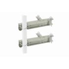 Erard - Fixation cheminée double pour mât de Ø 30 à 50 mm, les 2 éléments - Zinc bleu