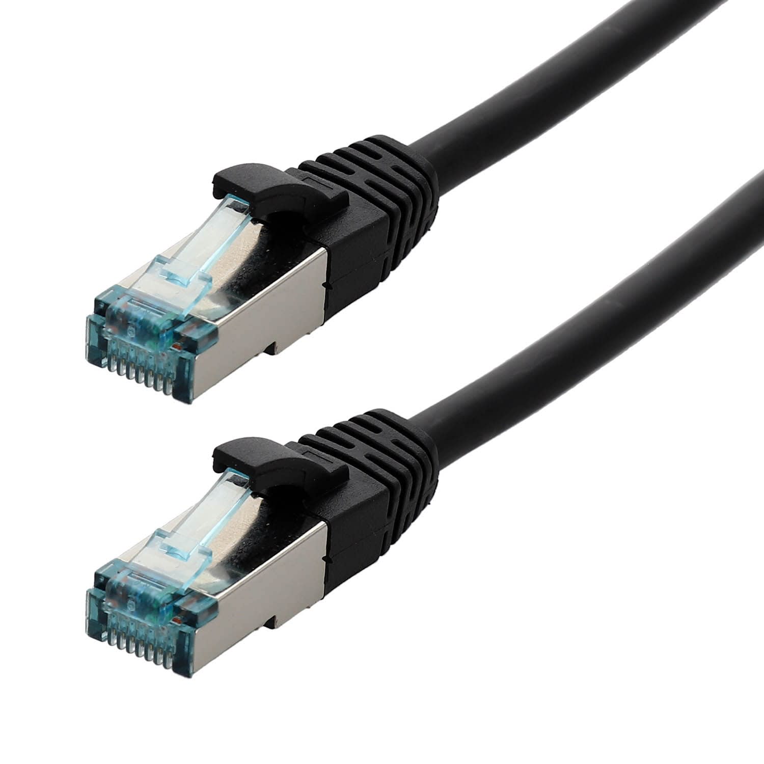 Erard - Cordon RJ45 M/M - Cat. 6a- S/FTP - Gaine LSZH noire- Snagless - 500MHz - 1m