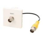 Erard - Plastron câblé 2 modules BNC + raccord F - obturateur LEGRAND - 45x45 mm - 0m20