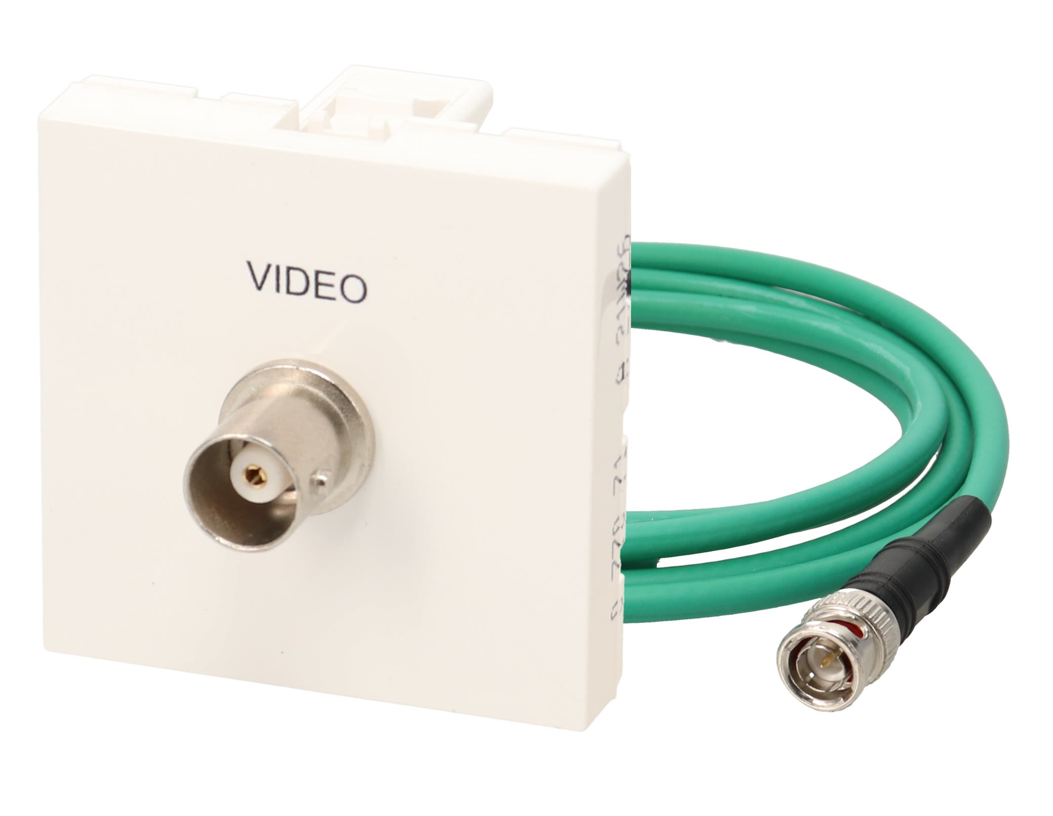Erard - Plastron câblé 2 modules BNC F/M - obturateur LEGRAND - 45x45 mm - 5m