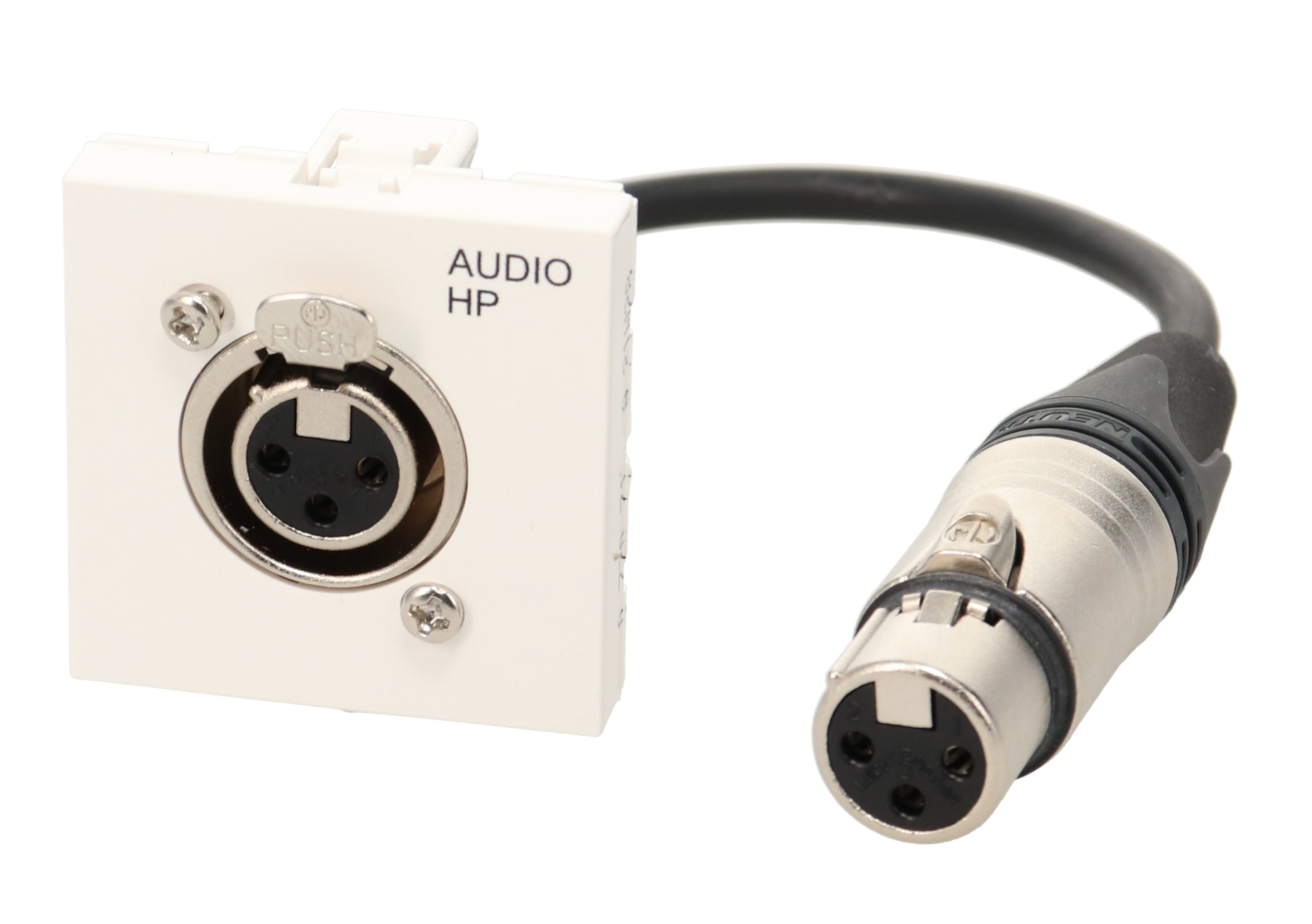 Erard - Plastron câblé 2 modules XLR 3b + raccord F - obturateur LEGRAND - 0m20