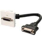 Erard - Plastron câblé 2 modules DVI-I 29b + raccord F - obturateur LEGRAND - 0m20