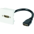 Erard - Plastron câblé 2 modules - HDMI - obturateur LEGRAND - 4K/60ips - - 0m20